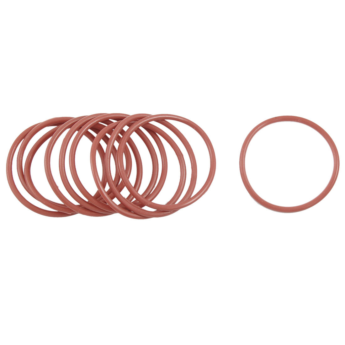 Harfington 10pcs 35mm OD 2mm Thickness Dark Red Silicone O Ring Oil Seals Gaskets