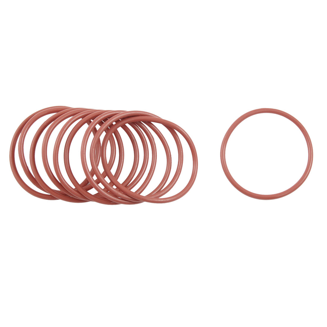 Harfington 10pcs 45mm OD 2.5mm Thickness Dark Red Silicone O Rings Oil Seals Gasket