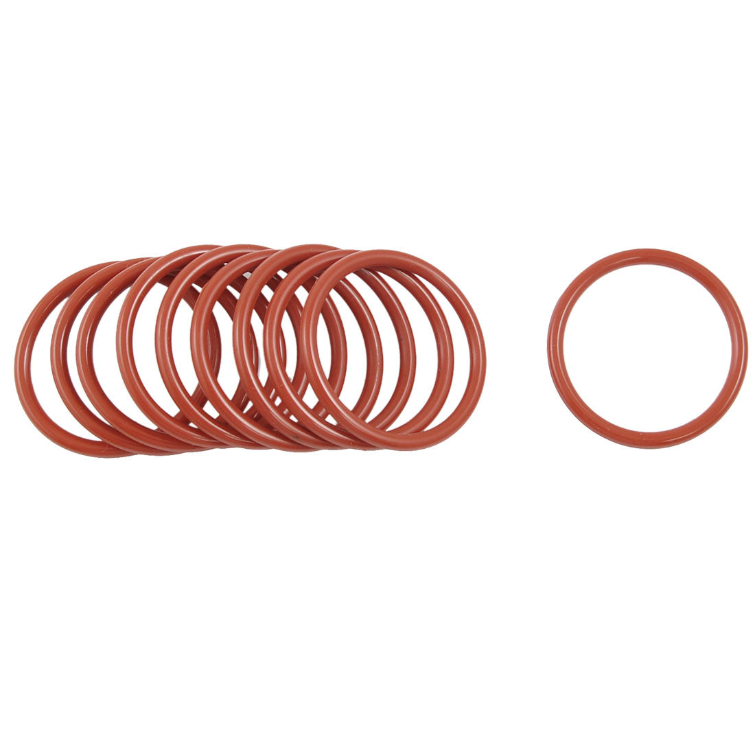 Harfington 10pcs 38mm OD 3mm Thickness Dark Red Silicone O Rings Oil Seals Gasket