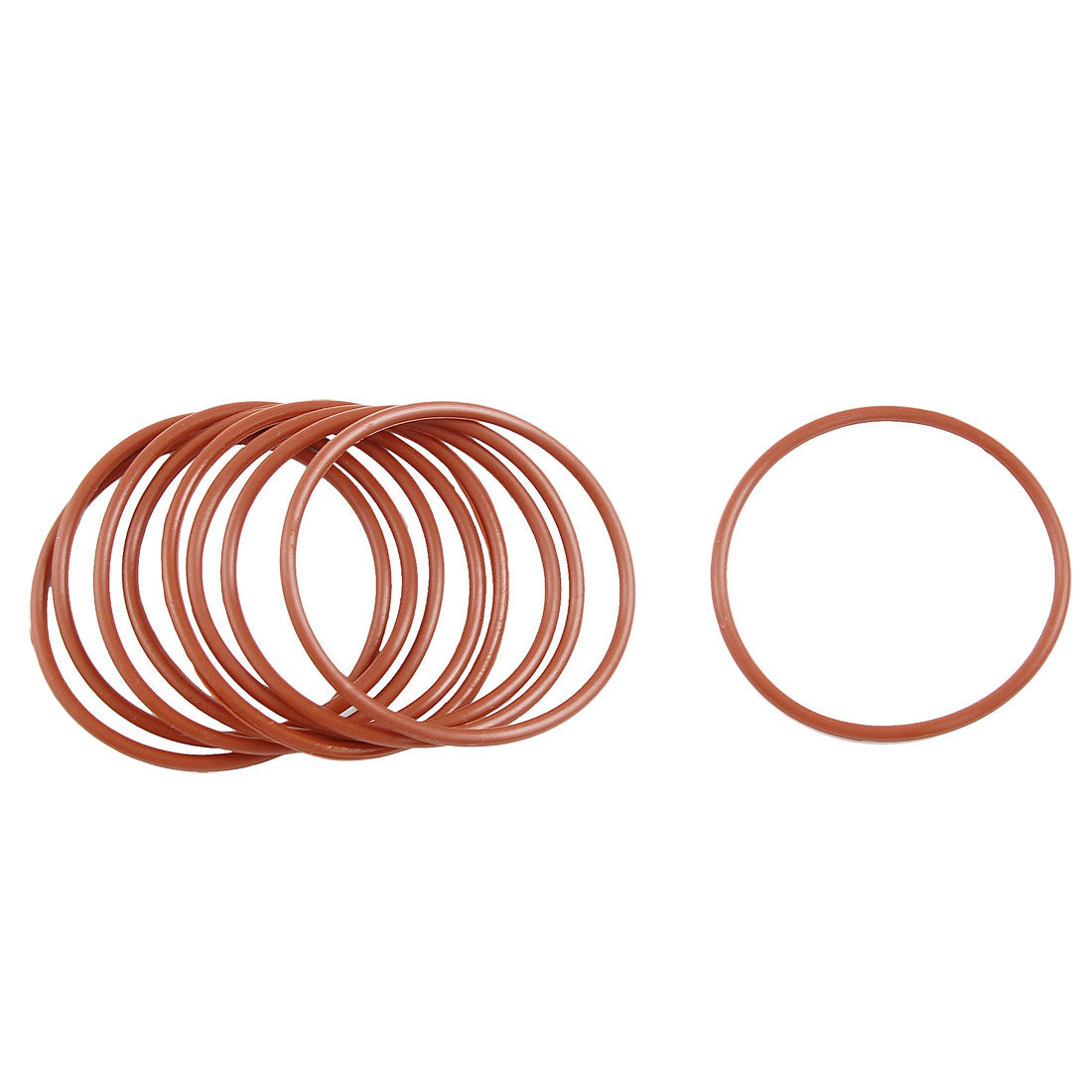 Harfington 10pcs 50mm OD 2.5mm Thickness Dark Red Silicone O Rings Oil Seals Gasket