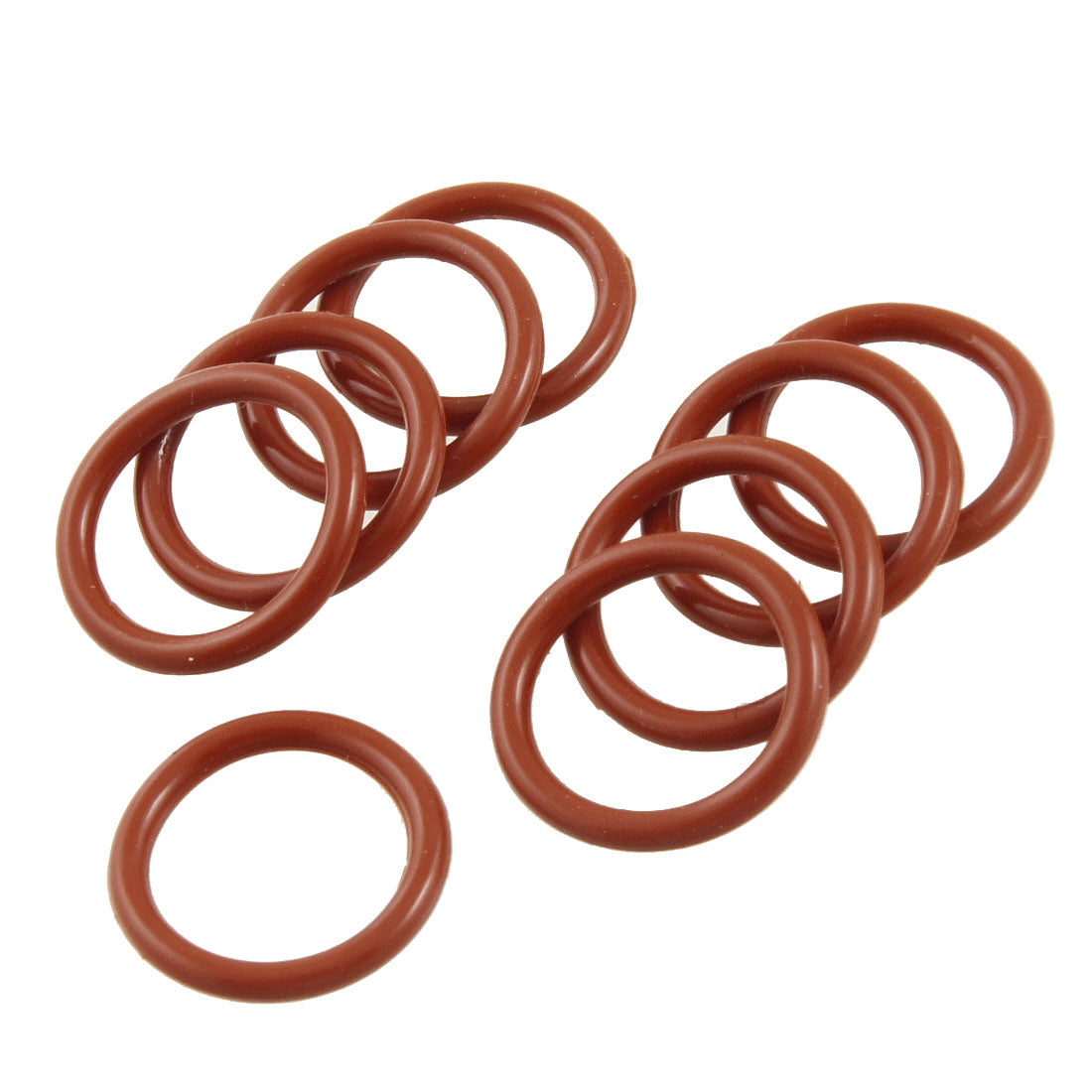 Harfington 10pcs 22mm OD 2.5mm Thickness Red Silicone O Ring Oil Seals