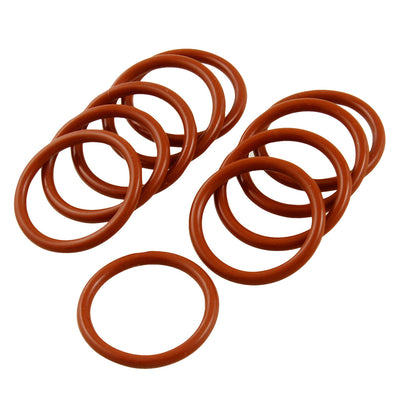 Harfington 10pcs 31mm OD 3mm Thickness Red Silicone O Ring Oil Seals