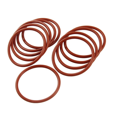 Harfington 10pcs Silicone O Ring Seal Sealing 42mm×48mm×3mm