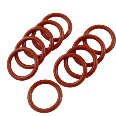 Harfington 10pcs Red Silicone O Ring Oil Seals Gaskets Washers 24mm×3mm