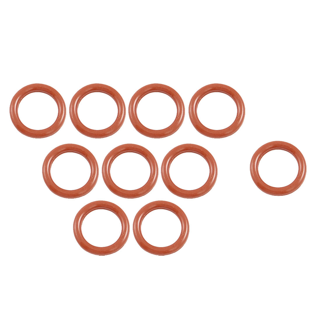 Harfington 10pcs 16mm OD 2.5mm Thickness Silicone O Ring Oil Seals Gaskets Dark Red