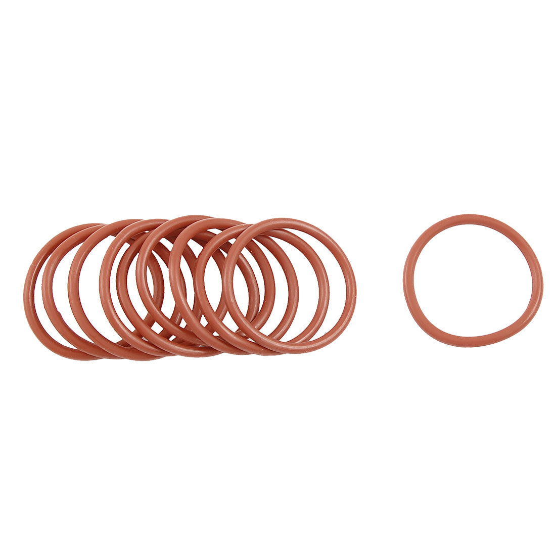 Harfington 10pcs 32mm OD 2.5mm Thickness Silicone O Rings Oil Seals Gasket Dark Red