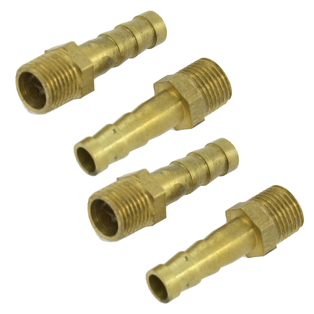 Harfington 1/8" PT Thread 1/4" Air Gas Hose Brass Barb Fitting Adapter Coupler 5pcs