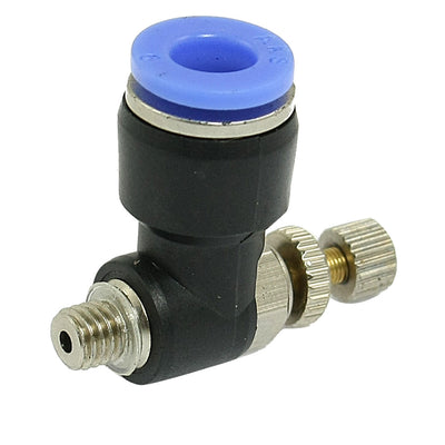 Harfington 6mm Push In Fitting 5mm Thread Pneumatic Speed Controller Air Valve 2pcs