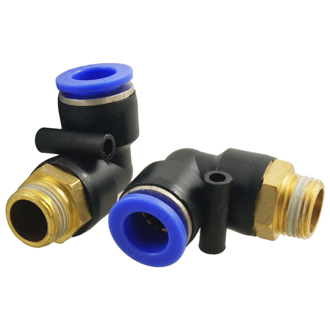 Harfington 2pcs 3/8" Male Thread to 12mm Elbow Pneumatic Connector Fittings