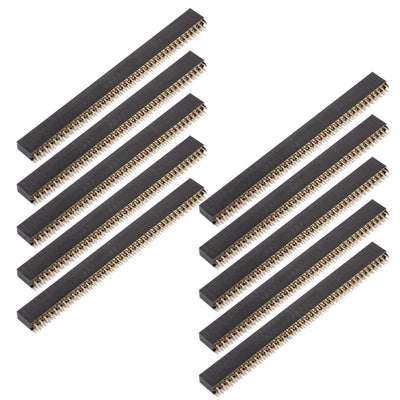 Harfington 10pcs 2x40 Pin 2.54mm Pitch Double Rows PCB Socket Headers