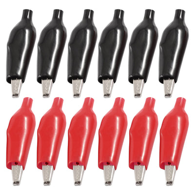 Harfington 12pcs 55mm Plastic Boots Coated Test Probe Metal Alligator Clips