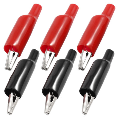Harfington 6pcs Plastic Boots Coated Test Clamp Metal Alligator Clips 2.2" Length