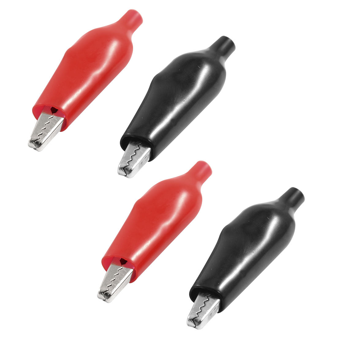 Harfington 4pcs Plastic Boot Coated Test Clamp Metal Alligator Clips 58mm