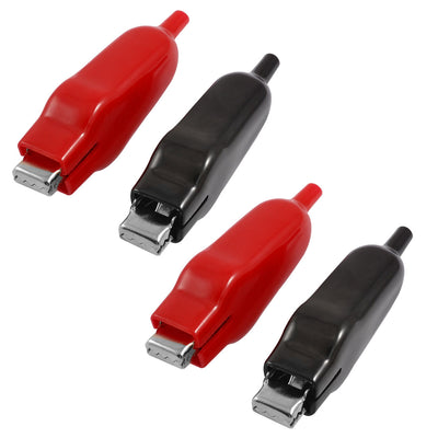 Harfington 5 Pairs Red Black Plastic Boots Coated Metal Alligator Clips 77mm