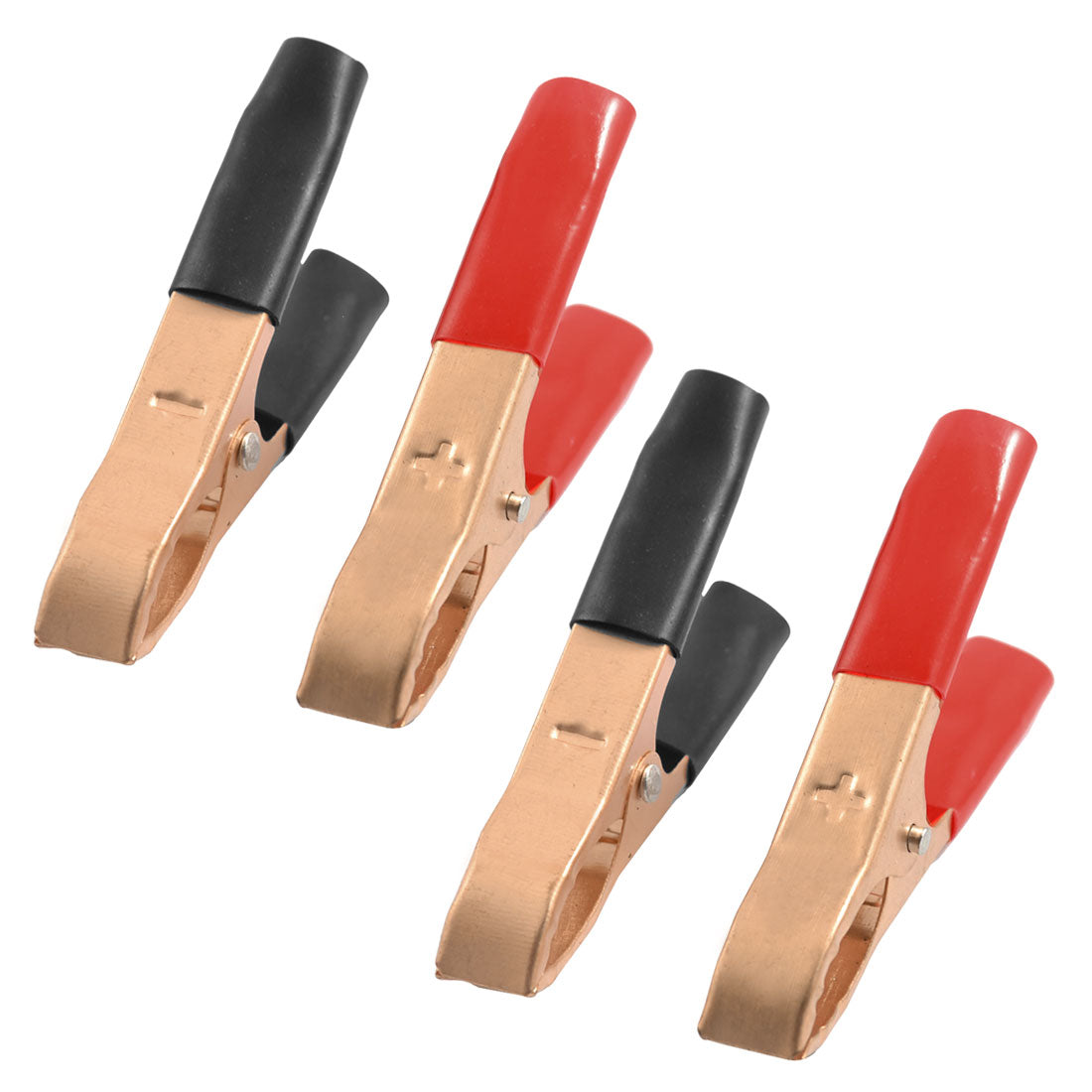 Harfington 8pcs 75mm Plastic Covered Metal Copper Tone Alligator Clips 30A