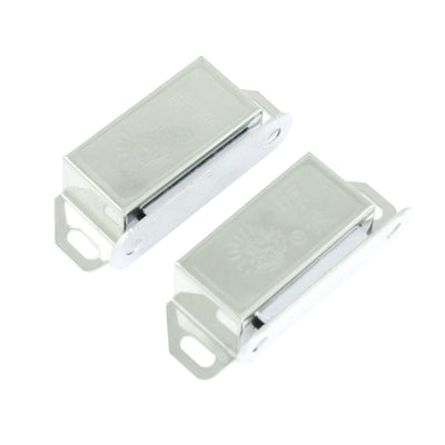 Harfington 2pcs 2.4"×0.9"×0.6" Silver Tone Single Magnetic Catch for Cupboard