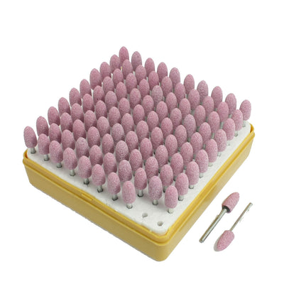 Harfington 100pcs 3mm Shank 8mm Diameter Gravel Tapered Nose Mounted Point File