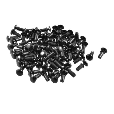 Harfington 300pcs PCB 8.0mm Push in Height Black Nylon Clips Fasteners Rivets