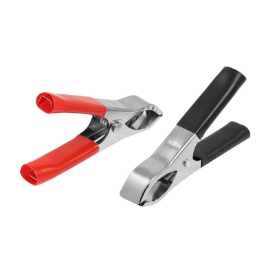 Harfington 2pcs Insulating Car Battery Test Alligator Clip Clamp Black Red