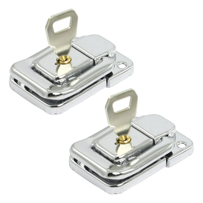 Harfington 2pcs Silver Tone Metal Spring Loaded Cases Boxes Chest Toggle Catch Lacth