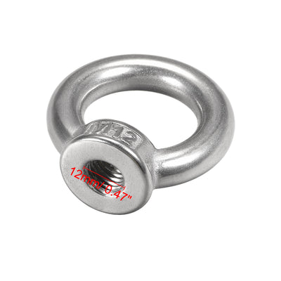 Harfington Uxcell 12mm Female Thread 304 Stainless Steel Lifting Eye Bolt Ring