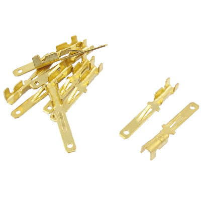 Harfington 10pcs Gold Tone Male Spade Crimp Terminals 2.8mm Wiring Connectors