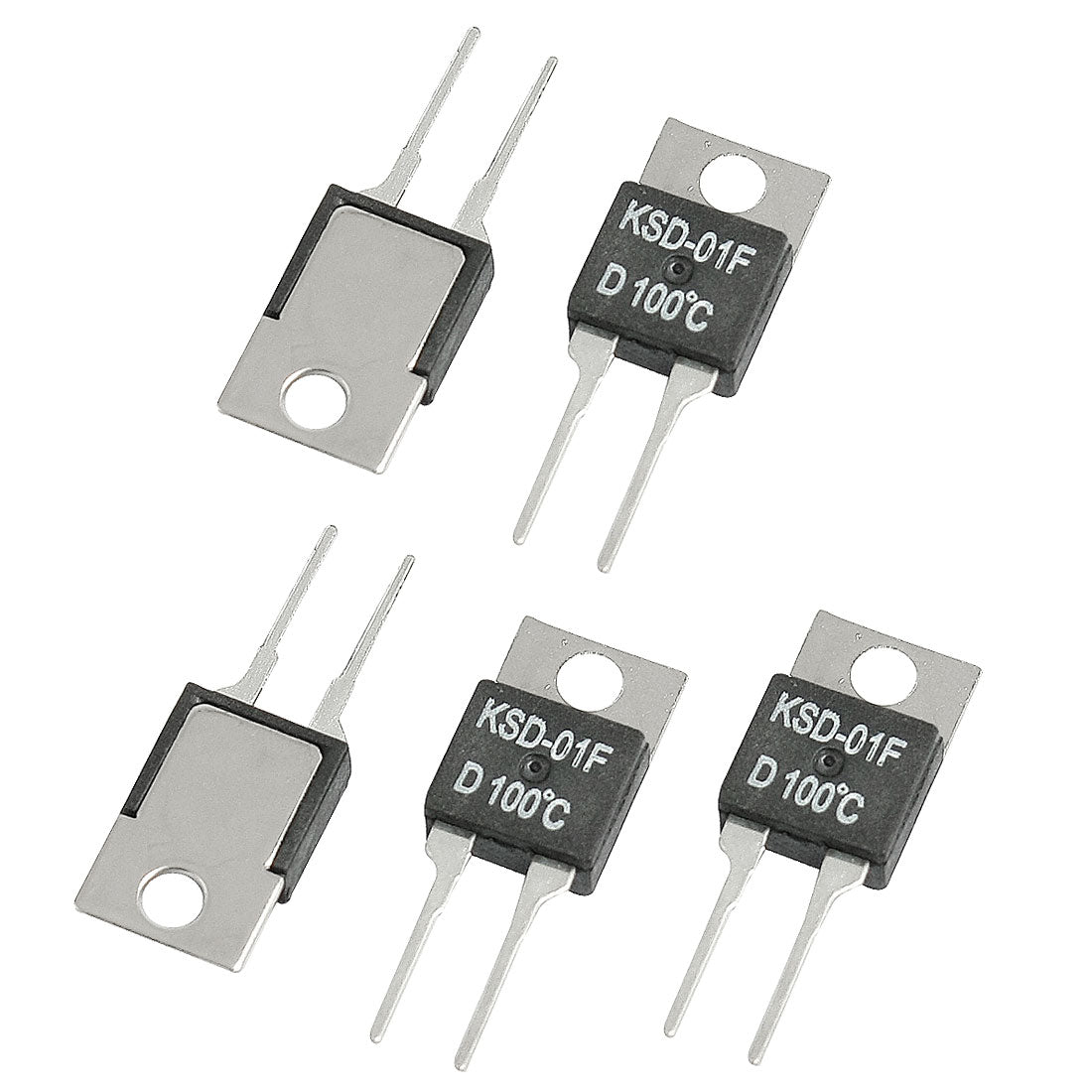 Harfington 5pcs 100C NC Temperature Controller Thermostat KSD-01F 250VAC/ 24VDC 1.5A