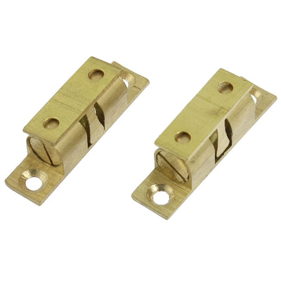 Harfington 2pcs Home Door Latch Double Ball Catch 40mm Brass Tone