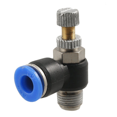 Harfington Pneumatic 6mm to 1/8" PT Male Thread Touch Tube Speed Control Valve
