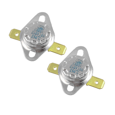 Harfington 2pcs 250 Celsius NC Temperature Switch Ceramic Thermostat KSD301