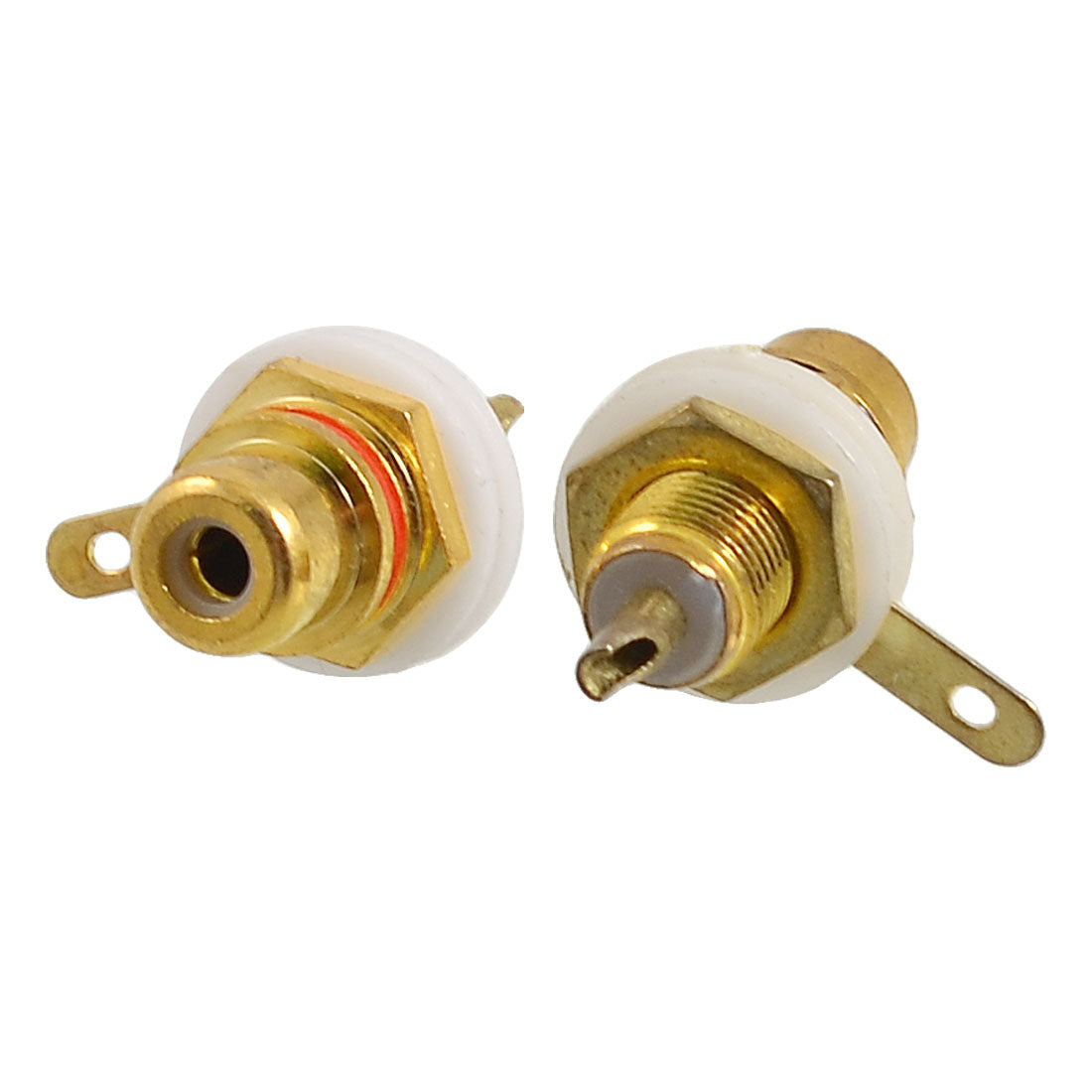 uxcell Uxcell 2 Pcs Gold Plated RCA AV Female Jack Soldering Connector