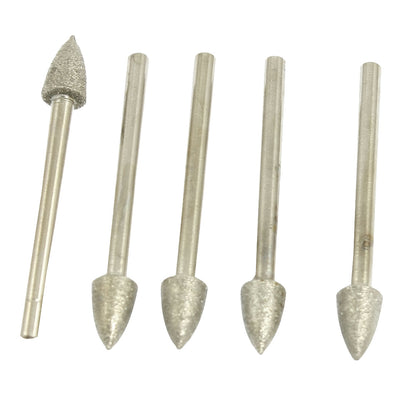 Harfington 3mm Dia Shank Tapered Nose Diamond Mounted Point 5pcs