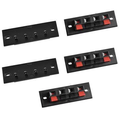uxcell Uxcell Audio Cable Push Type Socket 4 Position Speaker Terminal Block 5 Pcs