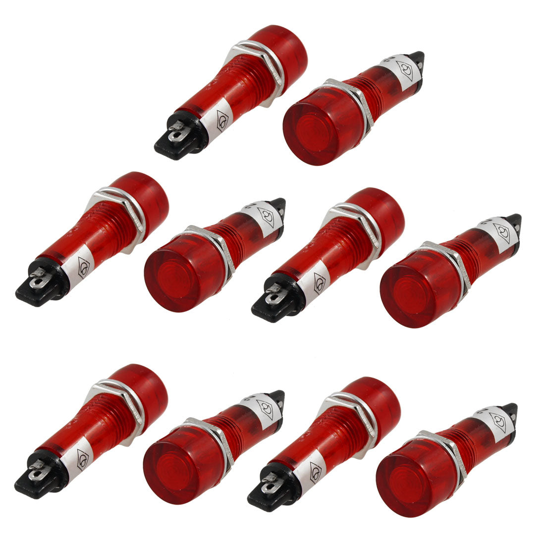 uxcell Uxcell 10 Pcs 2 Terminals Red Light Signal Indicator Lamp DC 24V