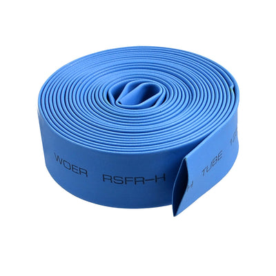 Harfington 10mm 0.393" Blue Heat Shrinkable Tube Shrink Tubing 2M 6.5Ft Length