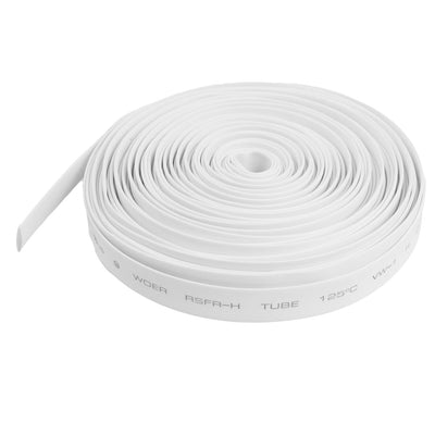 Harfington Ratio 2:1 7mm Dia White Polyolefin Heat Shrinkable Tube 10M 32.8ft