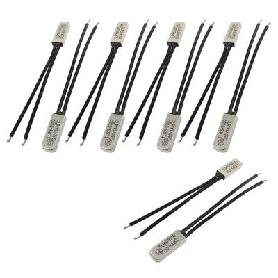 Harfington 10 Pcs Bimetal Temperature Control Switch Thermostat 45C N.O TLRS9700 Black Cable Leads