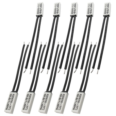 Harfington 10pcs Plastic Head Temperature Control Switch Thermostat 75C N.O KSD9700