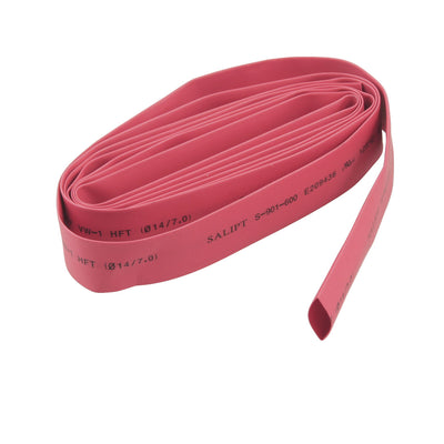 Harfington 2M 6.5ft 14mm Dia Heat Shrinkable Tube Shrink Tubing Red