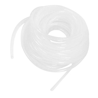 Harfington 8mm Outside Dia 4.8M PE Polyethylene Spiral Cable Wire Wrap Tube White