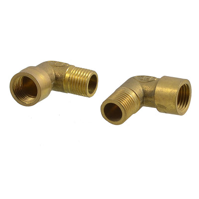 Harfington 2pcs Brass 1/4"×1/4" PT Thread Elbow Pipe Fittings Couplers