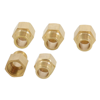 Harfington 5×1/4" to 1/4" Thread Brass Straight Hex Nipples Pipe Reducer Adapters