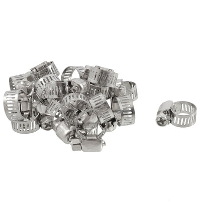 Harfington 20pcs Stainless Steel 9-16mm Hoop Ring Adjustable Hose Clamps