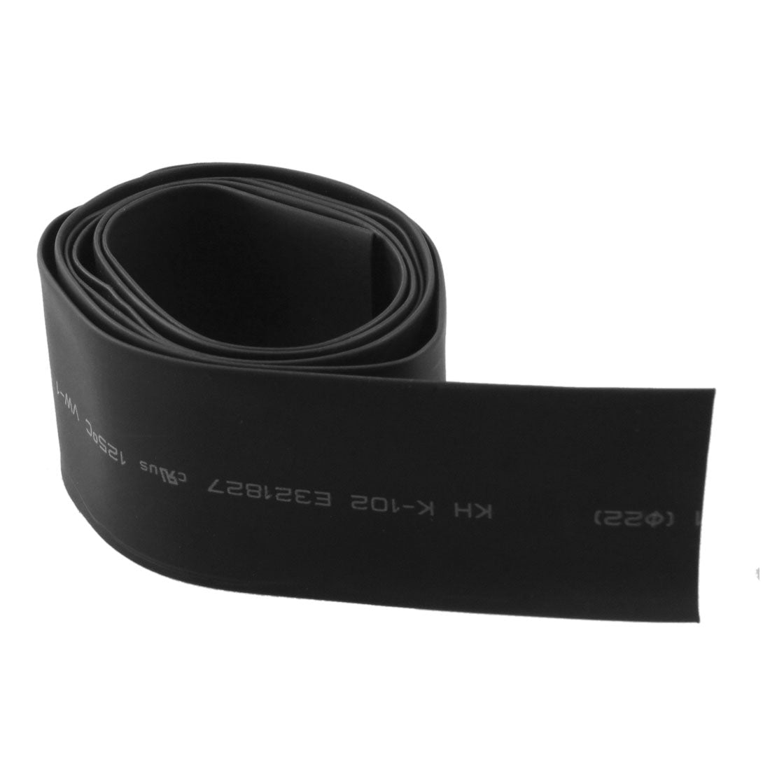 Harfington 22mm Dia 1 Meters Black Polyolefin Heat Shrinking Shrinkable Tubing Tubes