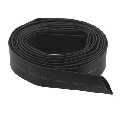 Harfington Ratio 2:1 Black Polyolefin 10mm Dia Heat Shrink Shrinkable Tube 2M