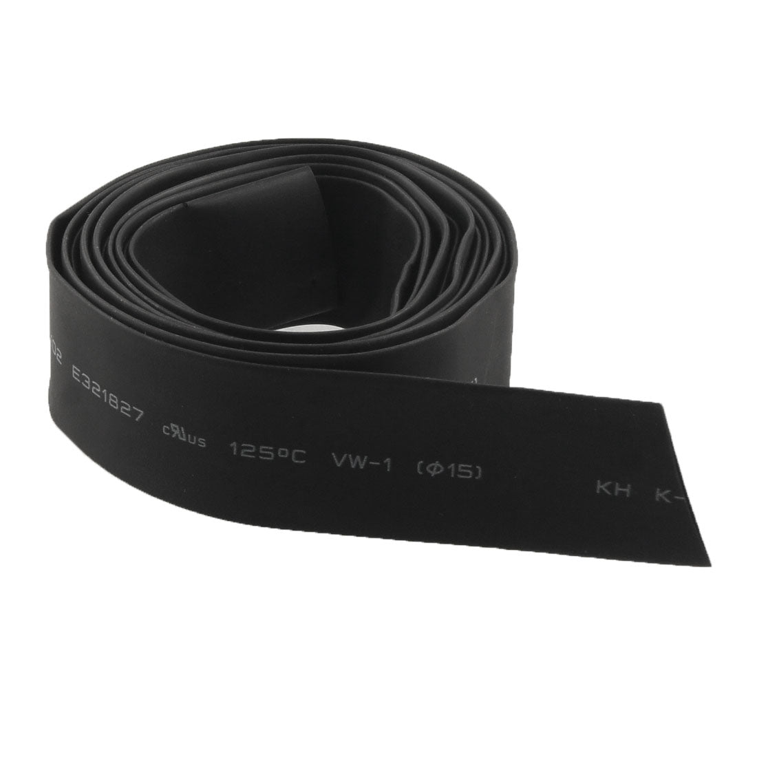 Harfington Ratio 2:1 Black Polyolefin 15mm Dia Heat Shrink Shrinkable Tube 2M