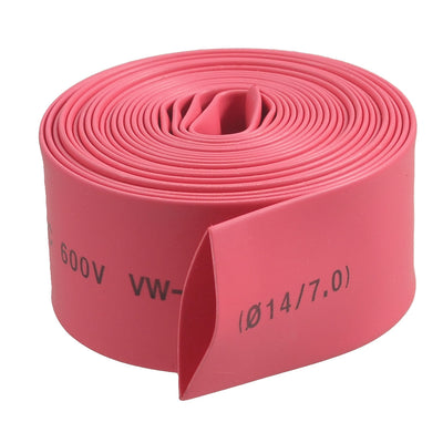 Harfington 14mm Dia Ratio 2:1 125C Heat Shrinkable Shrinking Tube 2M 6.6 Ft Red