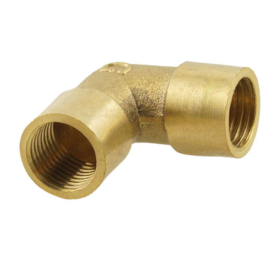 Harfington G 1/4" Female Threaded 90 Degree Elbow Fitting Union Adapter Gold Tone