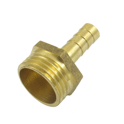 uxcell Uxcell Gold Tone Brass 8mm Fuel Gas Hose Barb 1/2"PT Male Thread Coupling Fitting