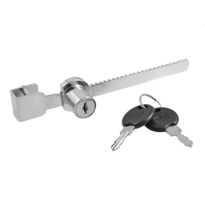 Harfington Serrated Design Silver Tone Metal Glass Show Case Window Lock w Two Keys